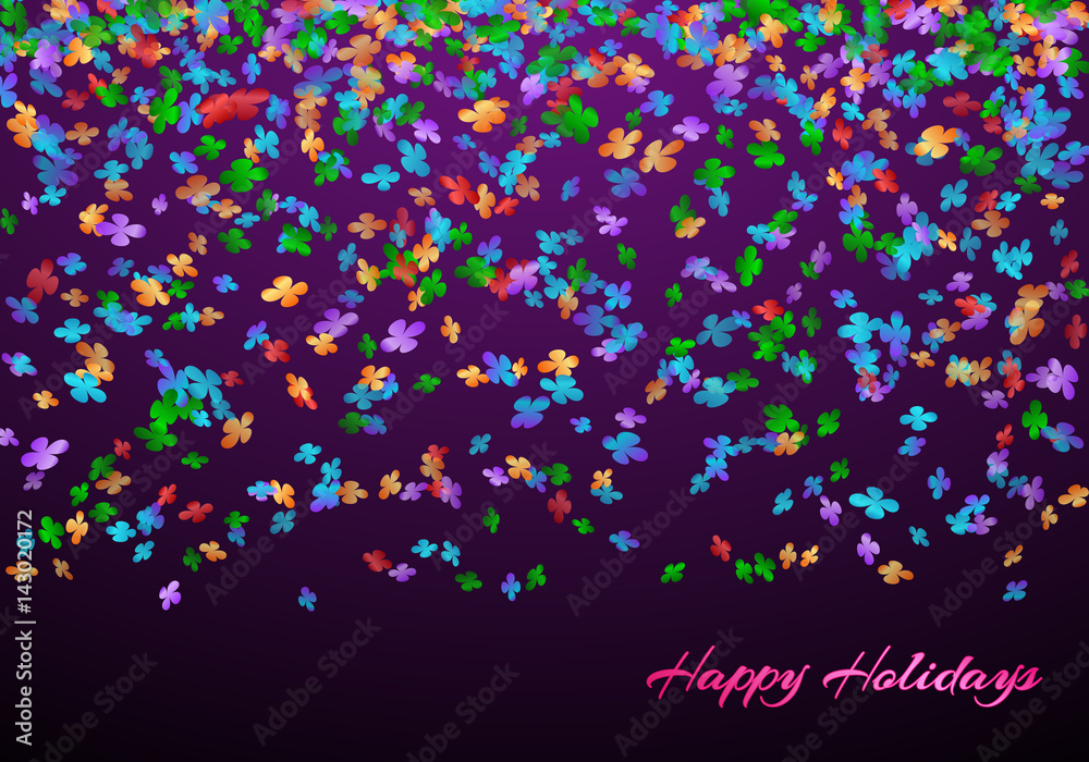 Holiday background with multicolored confetti
