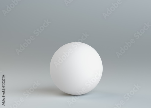 White empty sphere on gray background