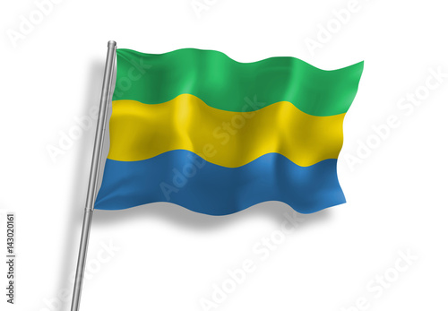 Drapeau du Gabon en qualité vectorielle 