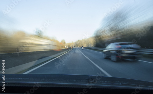 Dangerous overtaking on a motorway