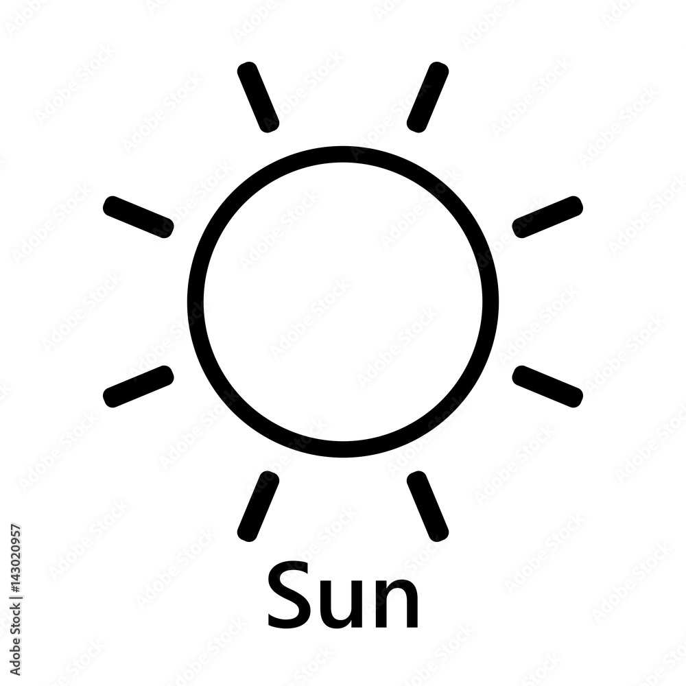 Sun symbol rotate black text