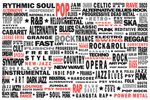 Musical styles set.