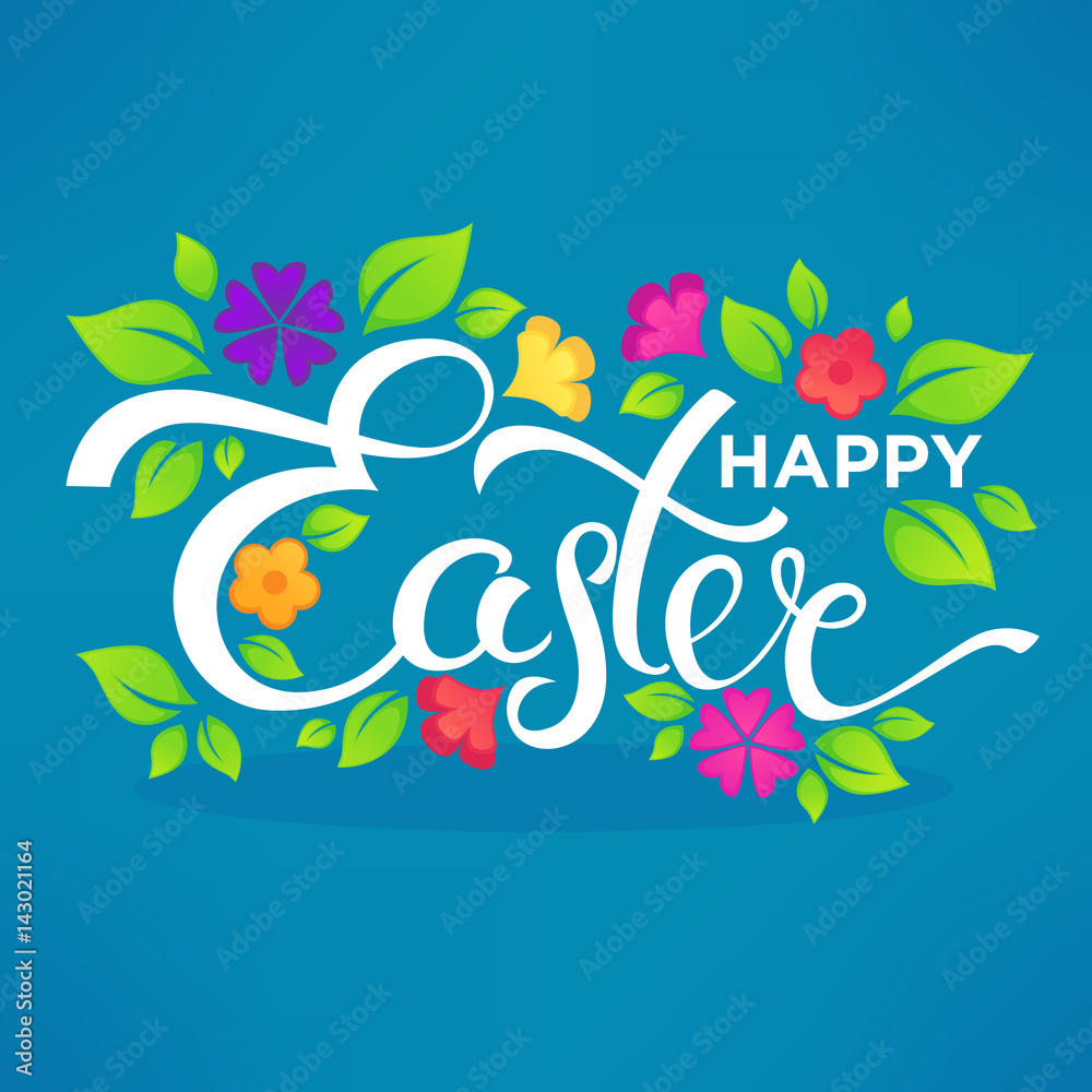 happy Easter lettering composition, for your card, banner, poster, flyer template design