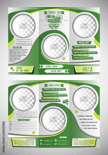 Tennis tri fold flyer template