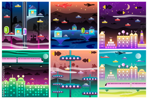 Futuristic landscape set