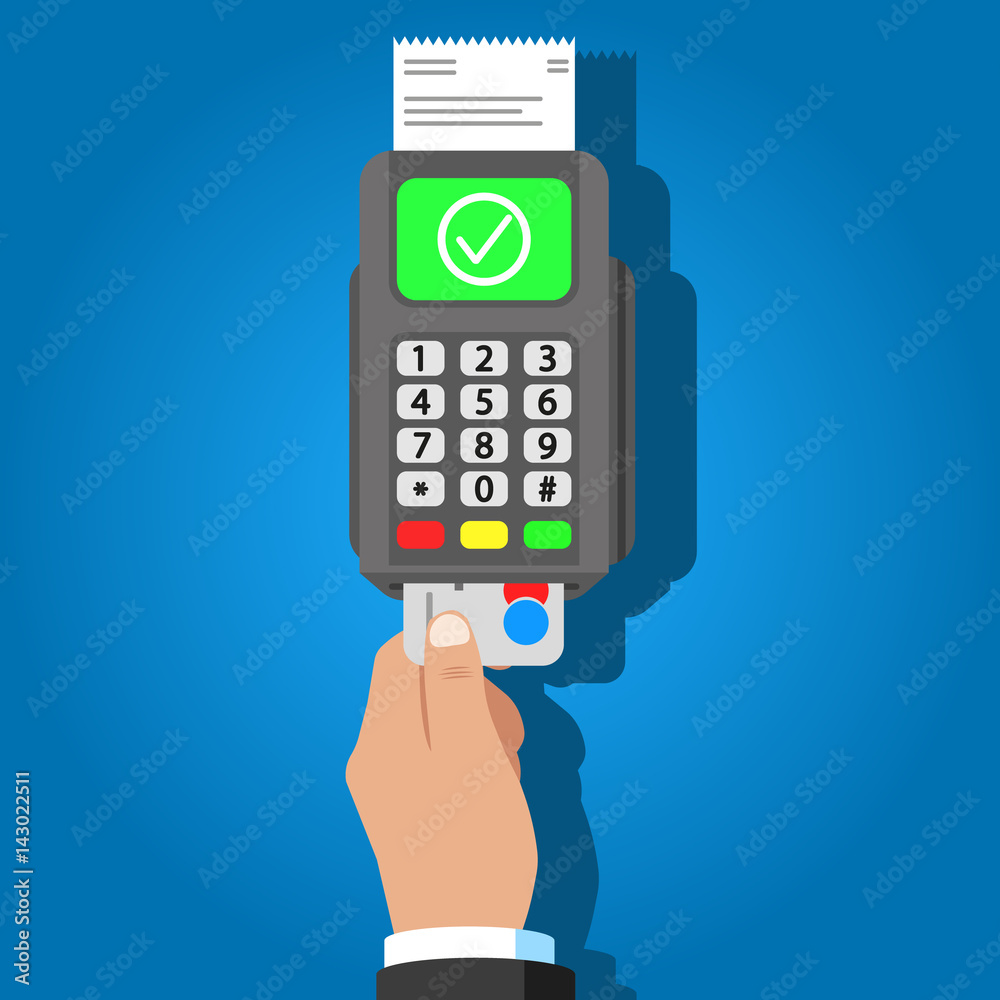 Credit card using. Vector. Flat design. Isolated. Credit card using. Vector. Flat design. Isolated.
