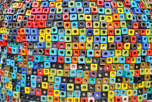 Colorful ceramic cube, Ratchaburi, Thailand