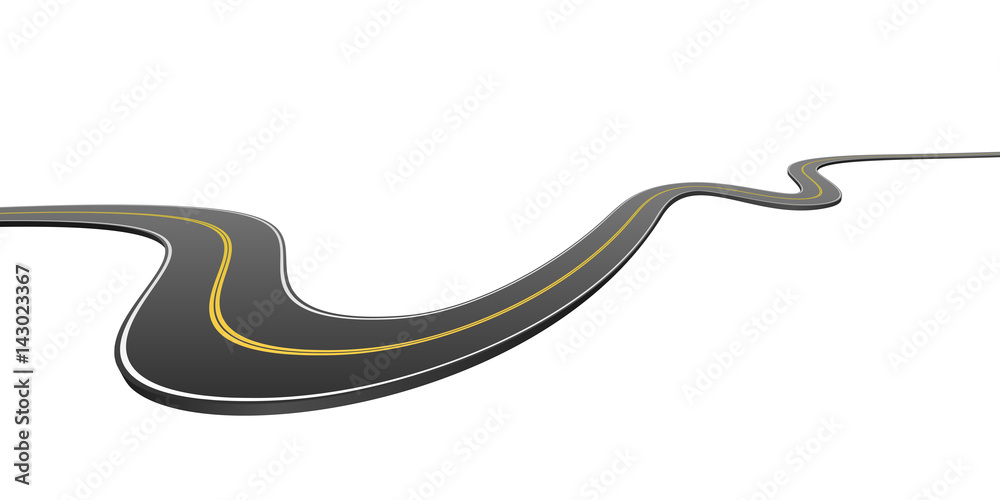 Abstract wavy asphalt road going from side to side Abstract wavy asphalt road going from side to side
