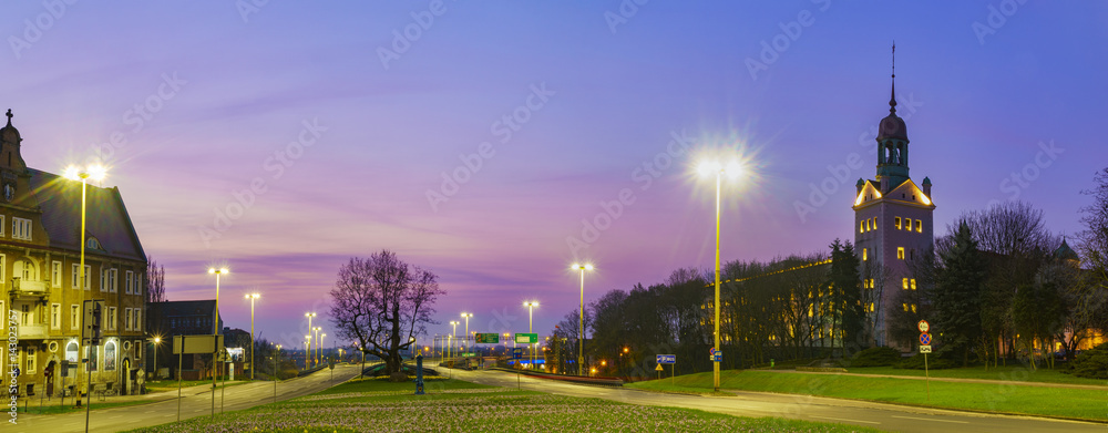 Obraz premium Panorama of the historical and representative part of the city of Szczecin in Poland