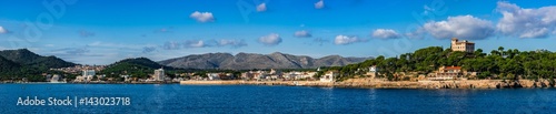 Spain Majorca island Mediterranean Sea, coastline panorama of the seaside of Cala Ratjada and Capdepera 