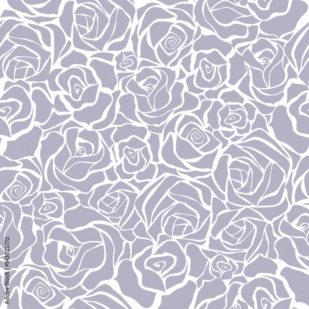 Seamless retro background with grey roses