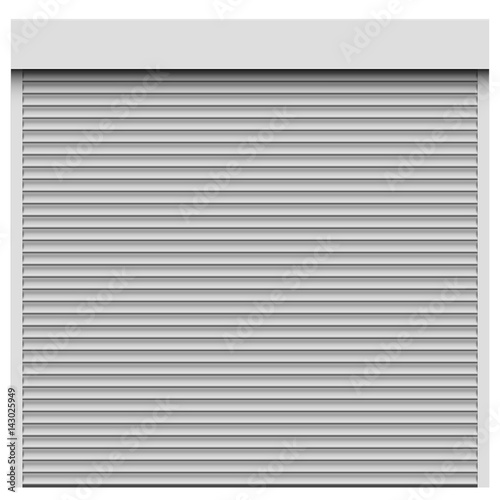 Closed white roller shutter template.