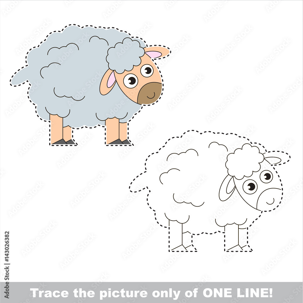 Obraz premium Vector trace educational game for preschool kids.