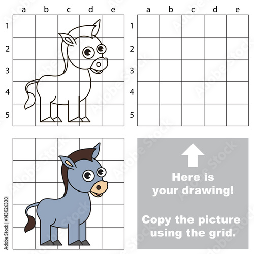 Copy the image using grid, the simple educational kid game.