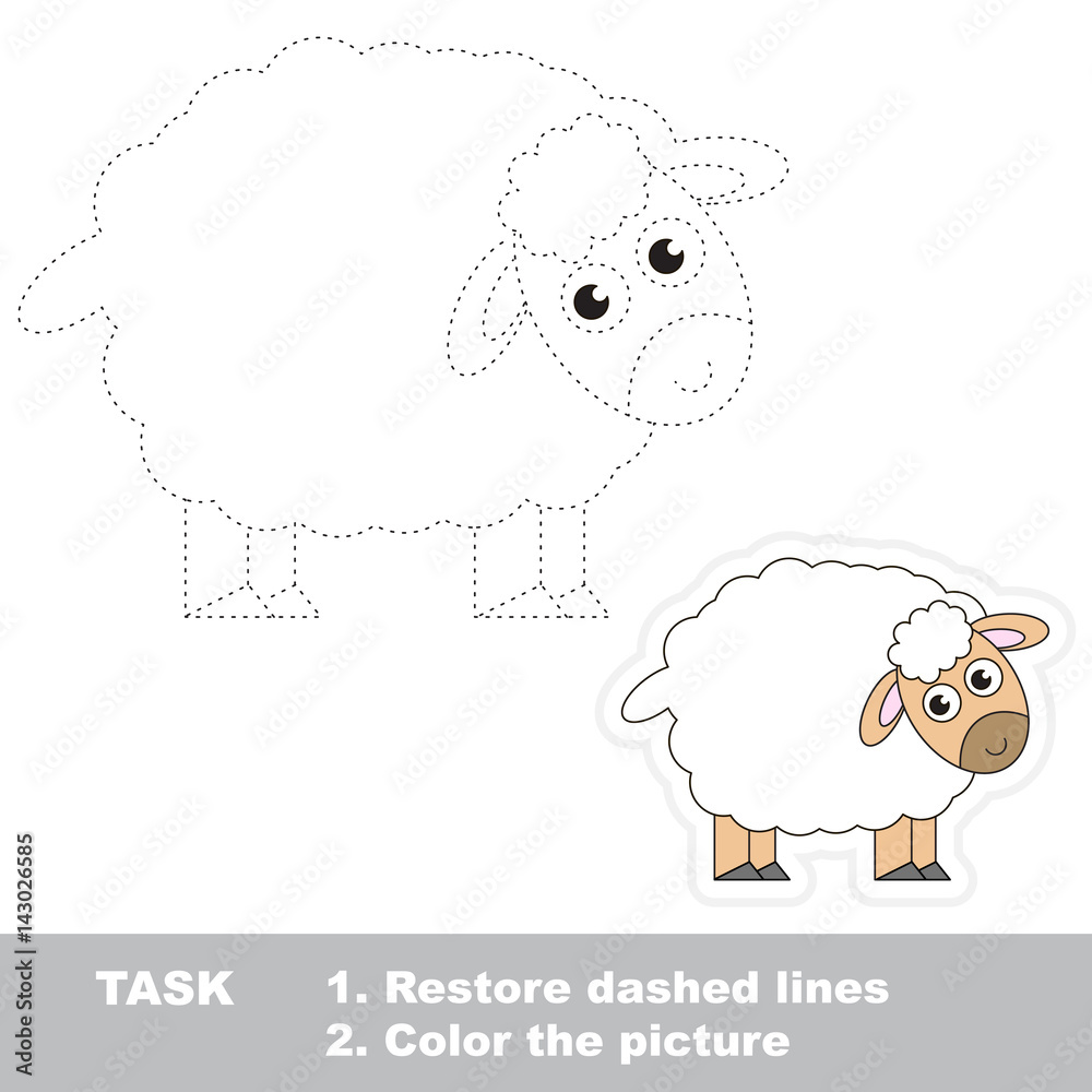 Obraz premium Vector trace educational game for preschool kids.