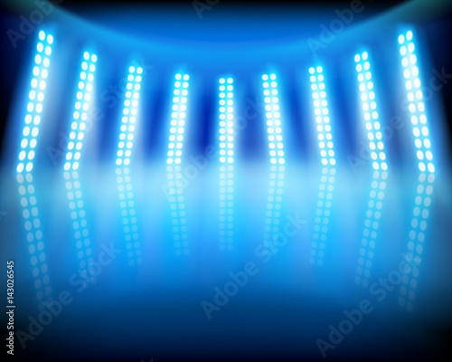 Empty stage in television studio. Vector illustration.