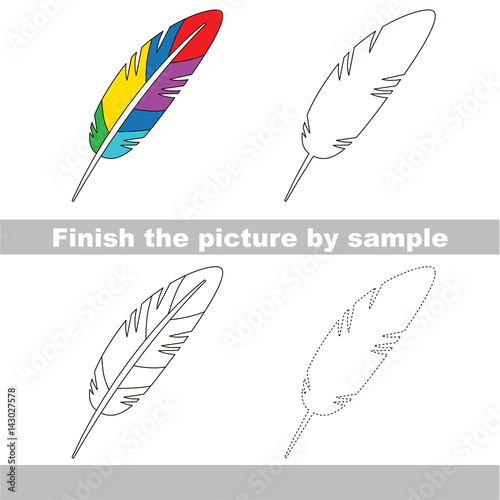 Kid drawing worksheet to complete picture by sample.