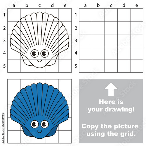 Copy the image using grid, the simple educational kid game.
