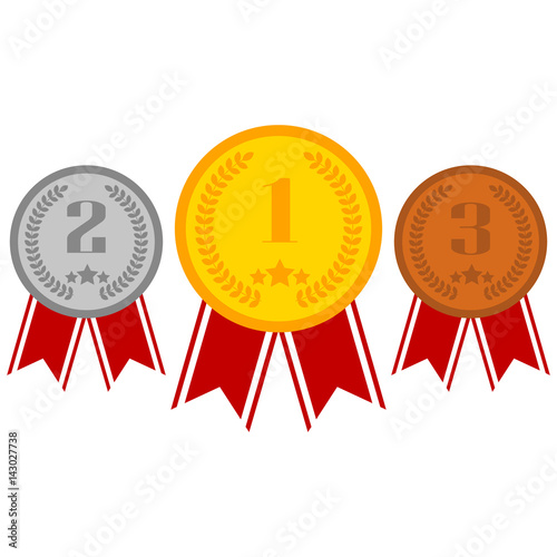 Medals. Vector. Flat design.