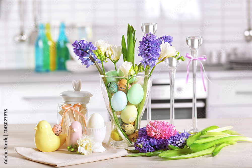 Fototapeta premium Beautiful Easter decorations on table