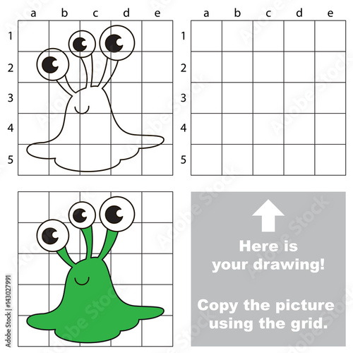 Copy the image using grid, the simple educational kid game.
