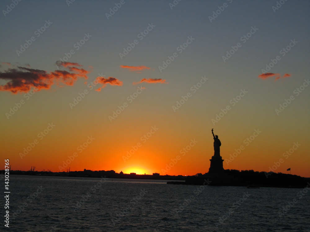 Sunset on Liberty Statue