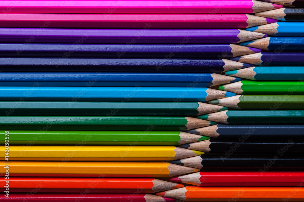 Macro view of colorful pencils Macro view of colorful pencils
