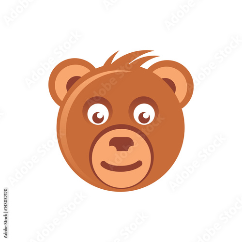 Cute brown bear head