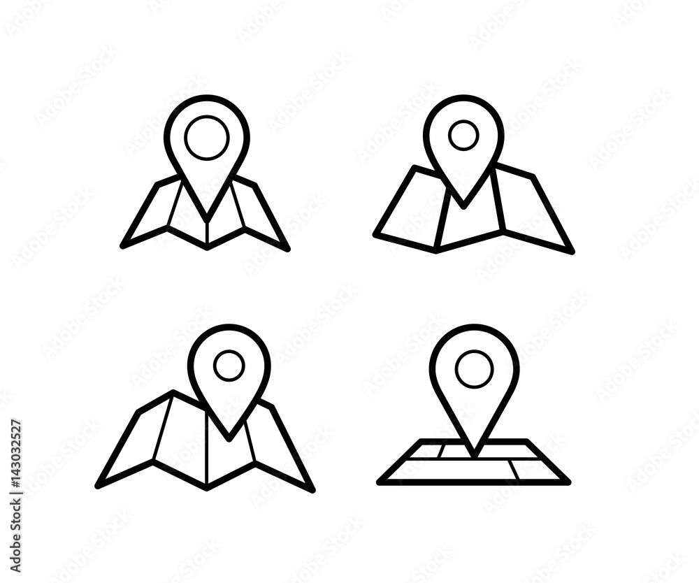 Maps and pins vector icons. Make your own custom location pin Maps and pins vector icons. Make your own custom location pin