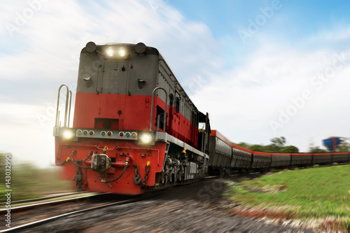Freight train locomotive carrying with cargo