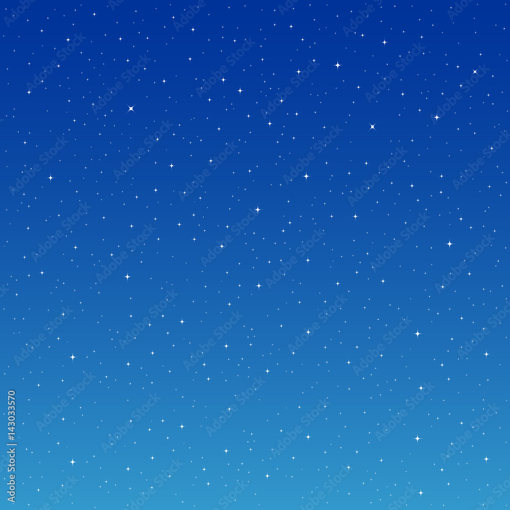 Stars on Blue Background. Vector Illustration of a Starry Sky. Stars on Blue Background. Vector Illustration of a Starry Sky.