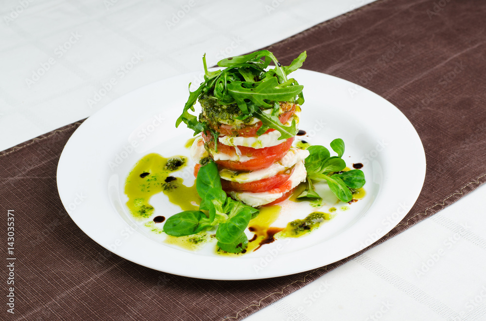 Caprese Salad With Tomato And Mozzarella Cheese Caprese Salad With Tomato And Mozzarella Cheese