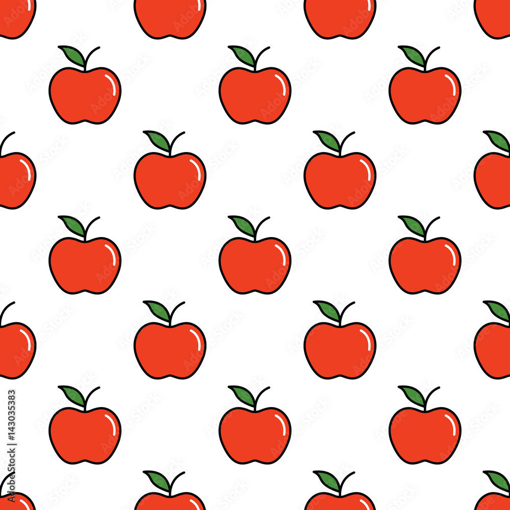 Red apples seamless pattern Red apples seamless pattern