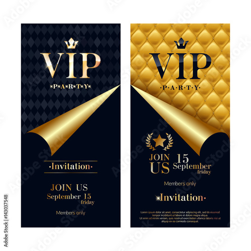 VIP invitation card premium design templates set.