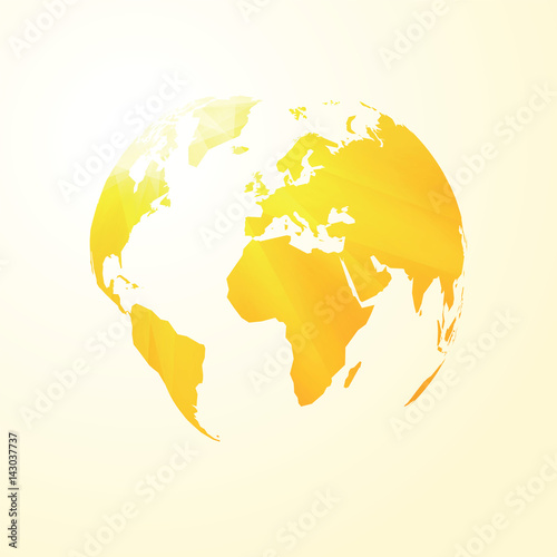 yellow sunny world map