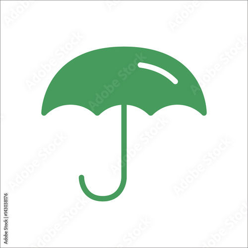 Umbrella simple flat icon on background photo