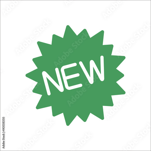New feature or new product badge simple flat icon on background