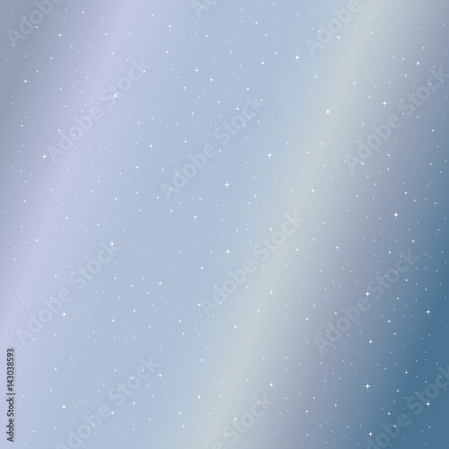 Sky and Stars Background. Vector Illustration of Wavy, Shiny Sky and Stars Background.