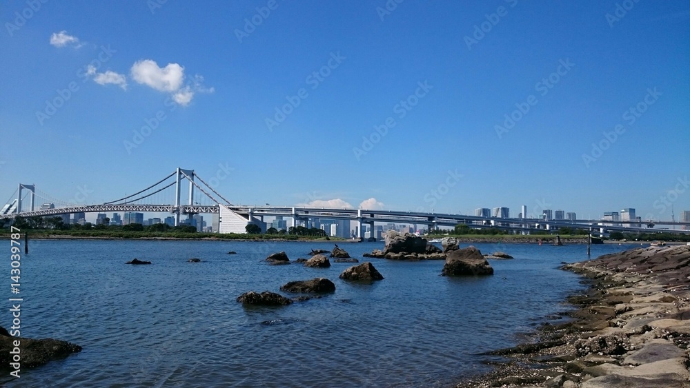 Naklejka premium 夏のお台場