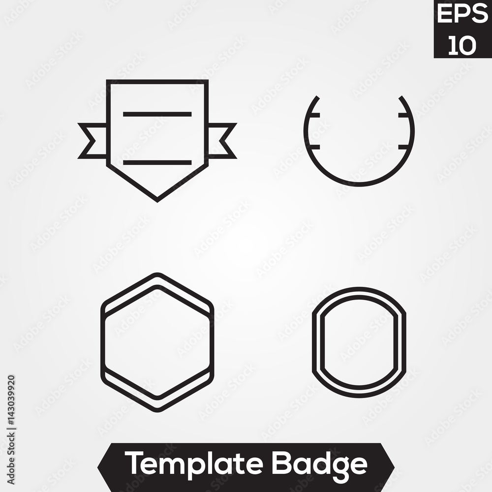 Badge template design illustration for label and logo brand identity set pack Badge template design illustration for label and logo brand identity set pack