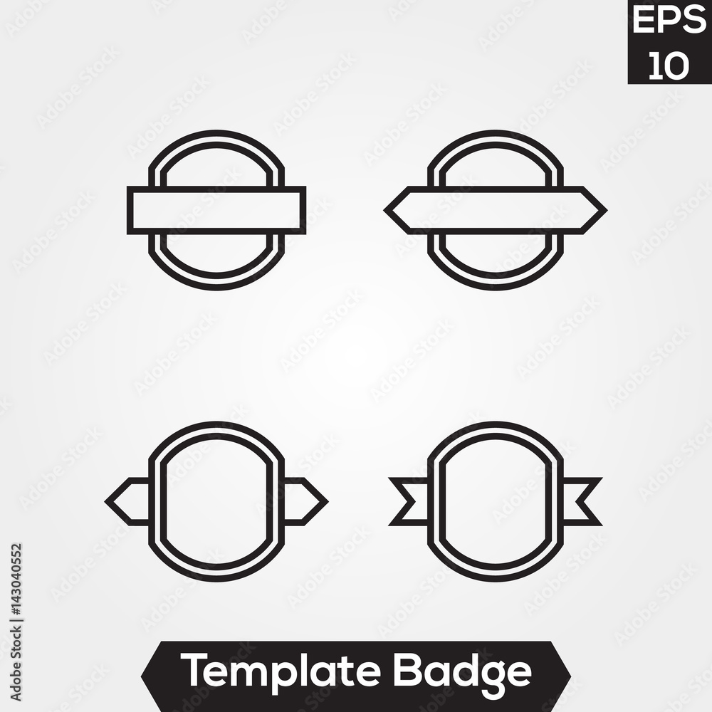 Badge template design illustration for label and logo brand identity set pack Badge template design illustration for label and logo brand identity set pack