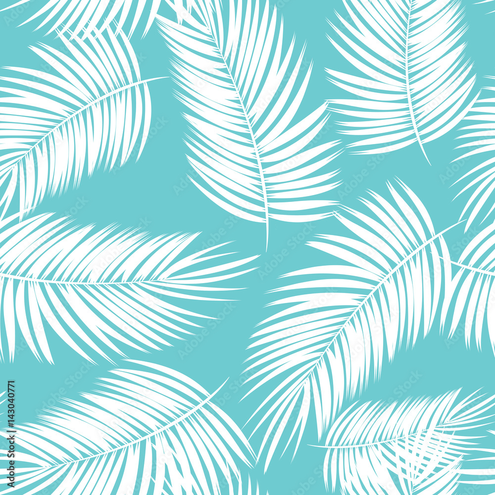 Palm Leaf Vector Seamless Pattern Background Illustration