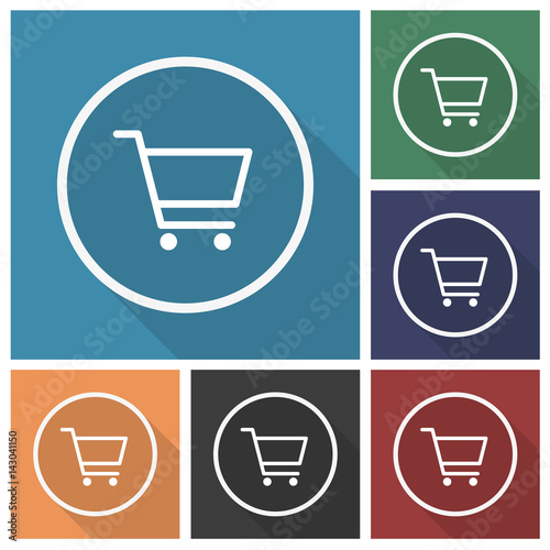 Button - Set - Schatten - Einkaufswagen