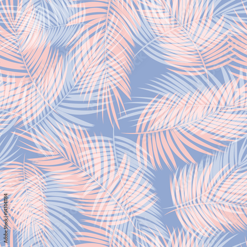 Palm Leaf Vector Seamless Pattern Background Illustration