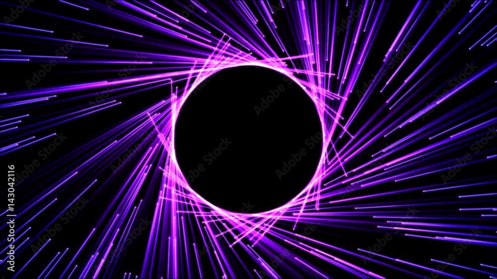 Circle Forming Particle Beams Animation -  Violet