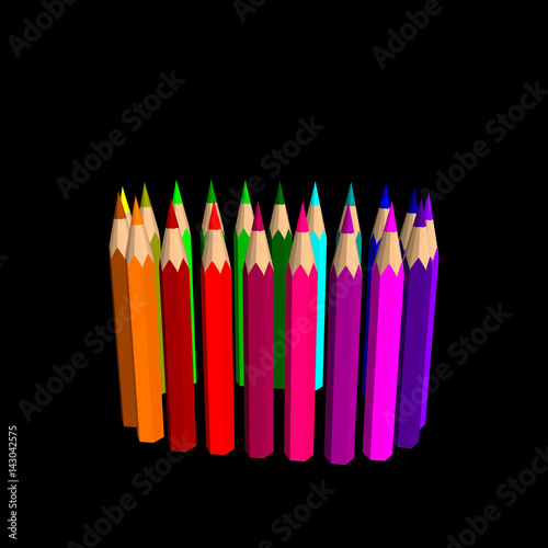 Color pencils. Isolated on ...