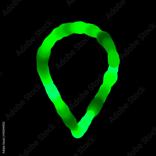 Abstract luminance map marker. Isolated on black background. Vector illustration.