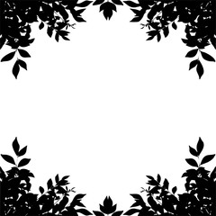 leaf border silhouette isolated on white background. Clipping paths included.