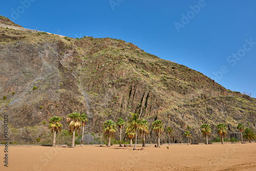 Famous beach Playa de las Teresitas,Tenerife, Canary islands, Spain