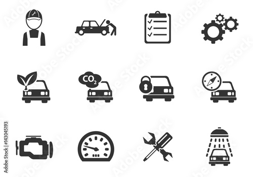car service icon set